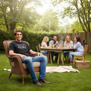 Camiseta humorística de matrimonio con la frase: Mi esposa es genial - Product Image 3