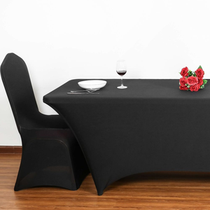 Funda Rectangular Elástica para Mesa con Tela Resistente a las Arrugas para Suministro de Lino Personalizado para Banquetes a Empresas de Catering para Eventos - Product Image 1