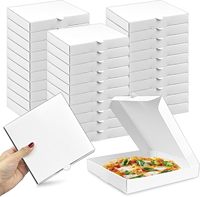 Boîte à pizza en carton ondulé blanc écologique en gros, personnalisable avec logo, boîte à emporter en papier robuste pour boulangerie et restaurant