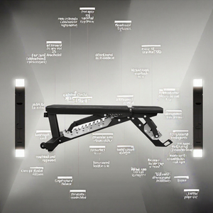 Banc de musculation réglable en métal, banc de fitness à surface dentelée pour haltères, idéal pour la maison et les salles de sport commerciales - Product Image 3