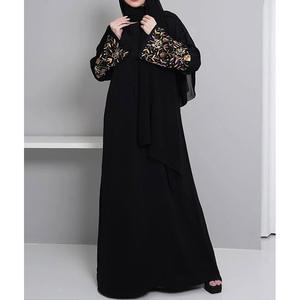 Dubai <span class=keywords><strong>donna</strong></span> elegante Cardigan con fiori ricamati ampia veste ABAYA tradizionale <span class=keywords><strong>abbigliamento</strong></span> musulmano dal Medio Oriente - Product Image 4
