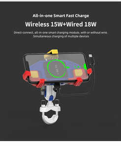 SMNU tout-en-un <span class=keywords><strong>antivol</strong></span> vélo <span class=keywords><strong>support</strong></span> pour téléphone portable CNC usinage de précision filaire charge sans fil étanche pour motos - Product Image 2