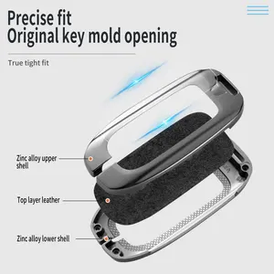 Housse de protection de <span class=keywords><strong>clé</strong></span> de voiture en alliage pour <span class=keywords><strong>Audi</strong></span> <span class=keywords><strong>A3</strong></span> A4 A5 C5 C6 8L <span class=keywords><strong>8P</strong></span> B6 B7 B8 C6 RS3 Q3 Q7 TT 8L 8V S3 porte-clés - Product Image 3