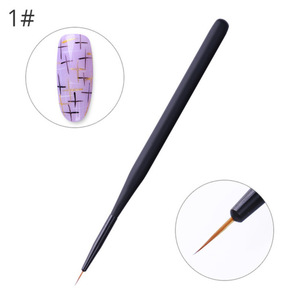Ensemble de pinceaux à ongles en nylon avec manche en plastique, pinceaux inclinés, ronds, plats, pour dessin et décoration de gel pour manucure - Product Image 6