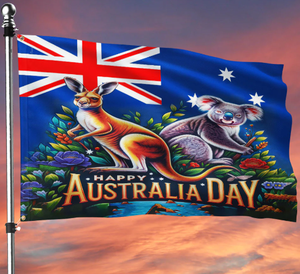 Bendera Poliester Hari Kemerdekaan <span class=keywords><strong>Australia</strong></span> 2026 Grosir dengan Lubang Kancing Kuningan, Dekorasi Teras Halaman, Latar Belakang, Bendera Kustom - Product Image 4