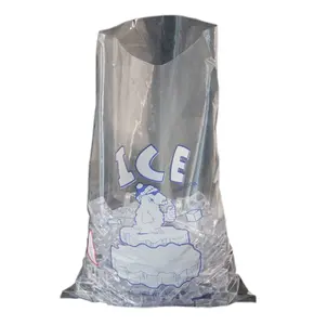 Bolsas de hielo a precio de fábrica, bolsas de plástico de 8 libras y 10 libras, Material PE transparente, bolsa de wicket para cubitos de hielo, congelador, fabricado en Vietnam
