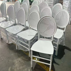 Outdoor White Plastic PP Chiavari <b>Chairs</b> Napoleon <b>Stackable</b> Used Wedding - Product Image 1