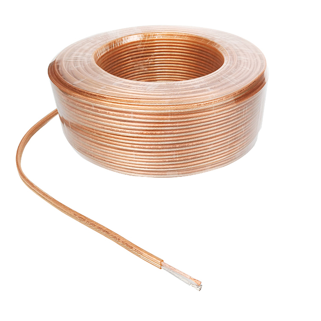 CE RoHS Stereo Transparent Clear Copper Clad Aluminum (CCA) Speaker Cable for Car & Computer Home Audio System Coil Spool