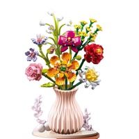 Nouveaux blocs de construction de pots de fleurs, fleurs artificielles, pot de fleurs, plante, puzzle d'assemblage pour enfants, jouet DIY, cadeau, décoration de la maison