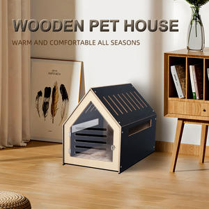Individuelle Indoor-Hunde-Katzhäuser Möbel groß klein schwarz Haustierhaus-Bett hölzernes Indoor-Haus für Hund Katze - Product Image 2