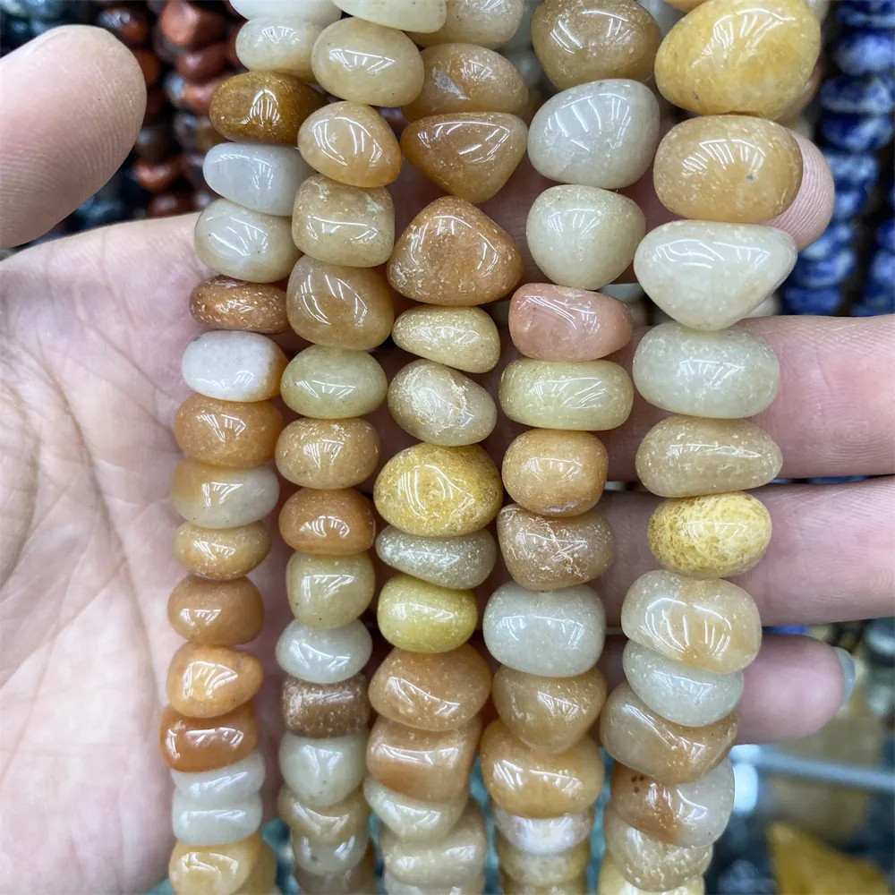 Penjualan langsung pabrik manik-manik longgar kristal alami batu hancur sodalite tidak beraturan batu permata mata harimau unakite perhiasan kalung diy