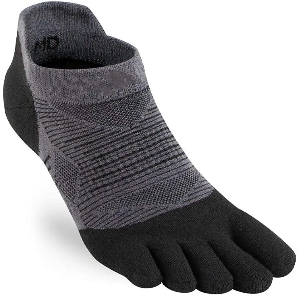Meias do dedo do pé coolmax, meias para corrida e caminhadas com almofada e malha para homens e mulheres