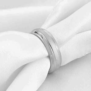 <b>Tungsten</b> Carbide Ring 6mm Frosted Finish Geometric Design Wedding Band Unisex Jewelry - Product Image 2