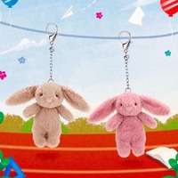 Porte-clés mignon en peluche 3D en forme de lapin, couleurs personnalisées, design en relief, porte-clés en peluche pour sacs de filles