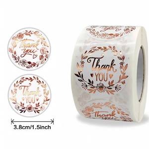 Cao cấp Vòng Quà tặng 1 inch UV in 'cảm ơn bạn' tự dính <span class=keywords><strong>Sticker</strong></span> Bopp không thấm nước in logo dán cho thiệp chúc mừng - Product Image 4