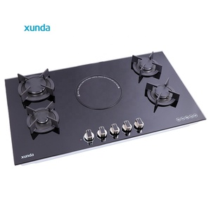 Appareils de cuisson Xunda, cuisinière hybride intégrée à 4 brûleurs, 4 brûleurs à gaz, 1 brûleur électrique infrarouge, <span class=keywords><strong>plaque</strong></span> de cuisson en céramique à induction - Product Image 3