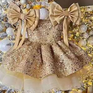 Robes de soirée en satin pour enfants MQATZ ODM - Robe longue respirante style princesse champagne scintillante avec jupe bouffante pour filles, idéale pour les fêtes et spectacles L6080 - Product Image 5