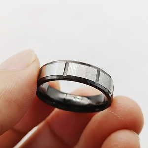 Anneaux de fiançailles de mariage en titane noir Fearless Spirit pour hommes aventureux Western Love <span class=keywords><strong>Alliance</strong></span> Trendy Stainless Steel - Product Image 5