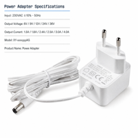 Adaptateur secteur mural AC/DC 5V2A 12V1A 24V0.5A 12W, type de prise PC, alimentation pour boîtier
