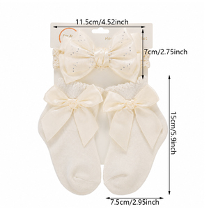 Nouveaux Bandeaux Nœuds Scintillants Personnalisés avec Ensembles <span class=keywords><strong>de</strong></span> Chaussettes, Produits Bébé Unis, 6 Couleurs, Vente en Gros Usine - Product Image 3