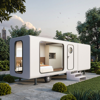 Cabine intelligente compacte et contemporaine de 9m pour le glamping Pod Apple Tiny House Solution Space Capsule Caractéristiques Villa préfabriquée en acier pour hôtel