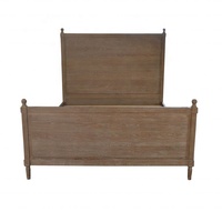 HL115-153 klassische französische Stil Hotel Schlafzimmer möbel Massives Eichenholz Kopfteil Doppel Queen King Size Holzbett rahmen