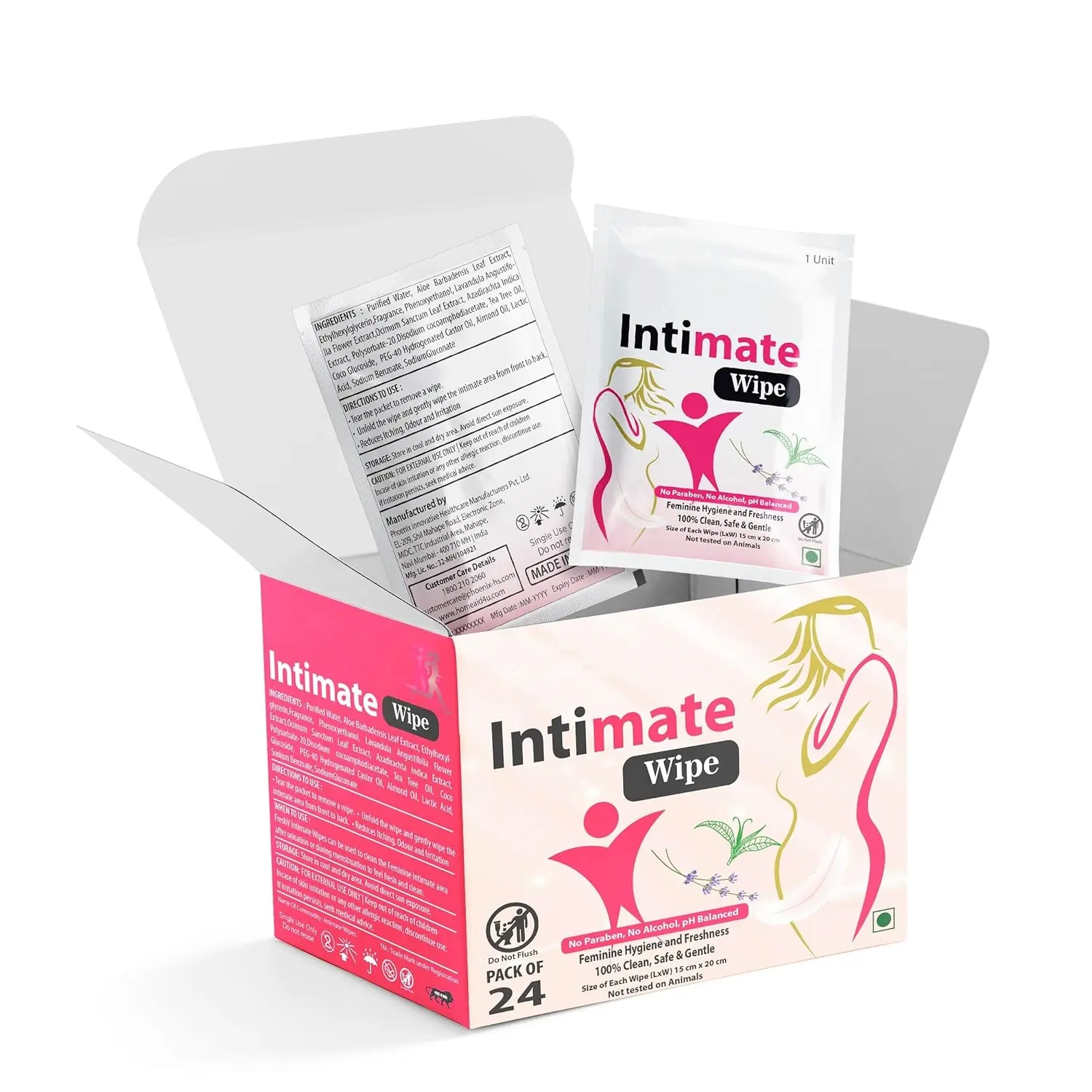 Safe and Gentle Skin Friendly Intimate Wipe 100% Clean PH Balanced Feminine Wipes For Daily Hygiene