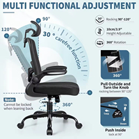 Chaise de bureau exécutive ergonomique moderne en maille, avec soutien lombaire réglable, dossier haut, accoudoirs et hauteur réglable, fonctionnalités de jeu