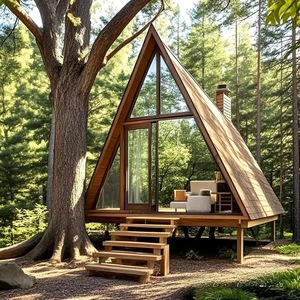 Villa con estructura de acero en forma de A, diseño moderno de acero ligero para vivienda al aire libre - Product Image 1