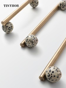 Tinyhob Nordic Art Kulp / Doğal Taş + Bronz Kulp ve Topuzlar Çekmece Kulpları Mutfak Dolabı Topuzları Mobilya Donanımı - Product Image 3