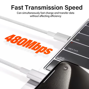 Meilleur prix, câble de charge rapide USB C <span class=keywords><strong>vers</strong></span> Type C tressé PD 60W 100W de 1m 2m pour <span class=keywords><strong>iPhone</strong></span> 15 Series et <span class=keywords><strong>Android</strong></span>, grand stock - Product Image 3