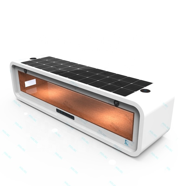 Best Design White Color Solar-Powered Mobile Charging WiFi Hotpot Smart Garden Bench Made of Steel