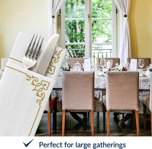 Serviettes en papier aspect lin avec pochette intégrée pour couverts, serviettes pré-pliées en papier Airlaid pour couverts, dîner de mariage, <span class=keywords><strong>restaurant</strong></span> - Product Image 5