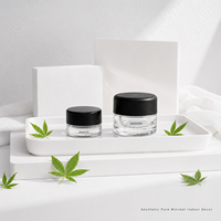 Pot en verre transparent de qualité supérieure de 3 ml et 5 ml avec couvercle à vis noir réutilisable pour fleurs séchées, décoration intérieure et rangement