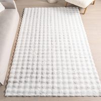Tapis rectangulaire moderne en fausse fourrure pelucheuse, géométrique, antidérapant, lavable, pour salon, chambre et couloir