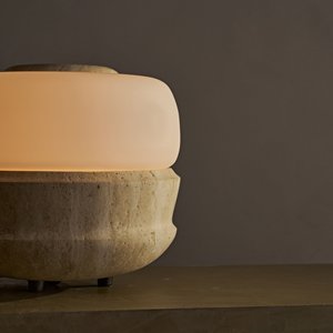 Lampe de table en marbre naturel Wabi Sabi, E27 LED 220V, commande par interrupteur, pour décoration de salon et de chambre - Product Image 2