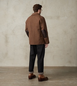 Veste de chasse française OEM <span class=keywords><strong>Nutmeg</strong></span> Sonsie en tweed Melton Twill Saharan, veste en fausse laine marron pour hommes - Product Image 5