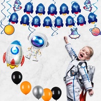 Fournitures de fête sur le thème de l'espace sert 16 décorations d'anniversaire de l'espace pour les garçons le Pack complet comprend un ballon de fusée d'astronaute