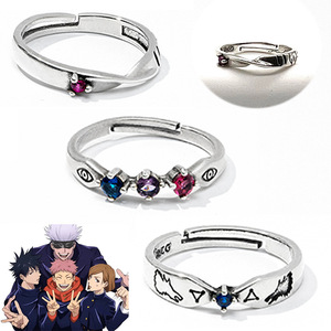 Acessórios de Joias de <span class=keywords><strong>Anime</strong></span> com 7 Designs, Anel de Cosplay Satoru Gojo, Anel de Casal em Liga de Cartoon com Diamante, Anel Ajustável para Homens - Product Image 6