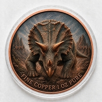 Pièce de monnaie commémorative en cuivre pur 999 de 1 oz, motif Chevalier Dragon Fantastique, en relief, peinte aux UV, pour collectionneurs