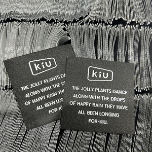 Oem ODM dệt nhãn Damask mật độ cao polyester vải quần áo dệt nhãn may quần áo cá nhân nhãn cho quần - Product Image 1