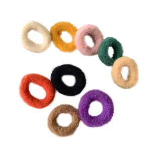 Новые карамельные цвета детские веревки для волос DIY однотонные плюшевые веревки для волос эластичные резинки для волос