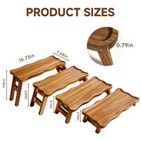 Plateau de service rectangulaire pliable en bois d'acacia |   Présentoir de style rustique pour aliments, desserts, cupcakes et charcuterie pour fêtes