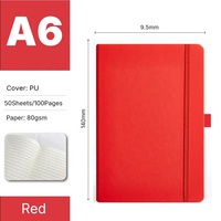 Carnet de poche A6 en cuir, couverture rigide, reliure thermique, mini journal ligné avec porte-stylo, cadeau