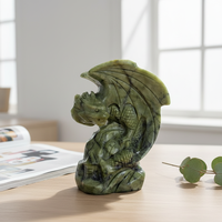 Esculturas de Dragón de Jade Xiuyuan Natural al por Mayor, Artesanías de Animales de Piedras Preciosas Semipreciosas Pulimentadas para Sanación y Meditación
