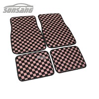 SONSANG prix usine P2m drapeau course tapis ensemble de sol tapis de damier personnalisé dames tapis de voiture à carreaux rouges