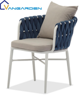 Ensemble de table et de chaises de jardin moderne pour l'extérieur, panneau HPL imperméable, cadre en aluminium, six places, meubles haut de gamme, résistant aux UV
