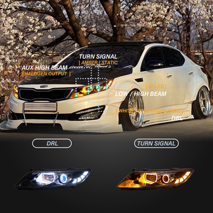 ชุดไฟหน้า LED สำหรับ Kia K5 TF 2011-2013ฮาโลเจนไปจนถึง KDM อัปเกรดสไตล์ด้วยแหวนนางฟ้าสีน้ำเงินปลั๊กอิน <span class=keywords><strong>N</strong></span>-Play - Product Image 3