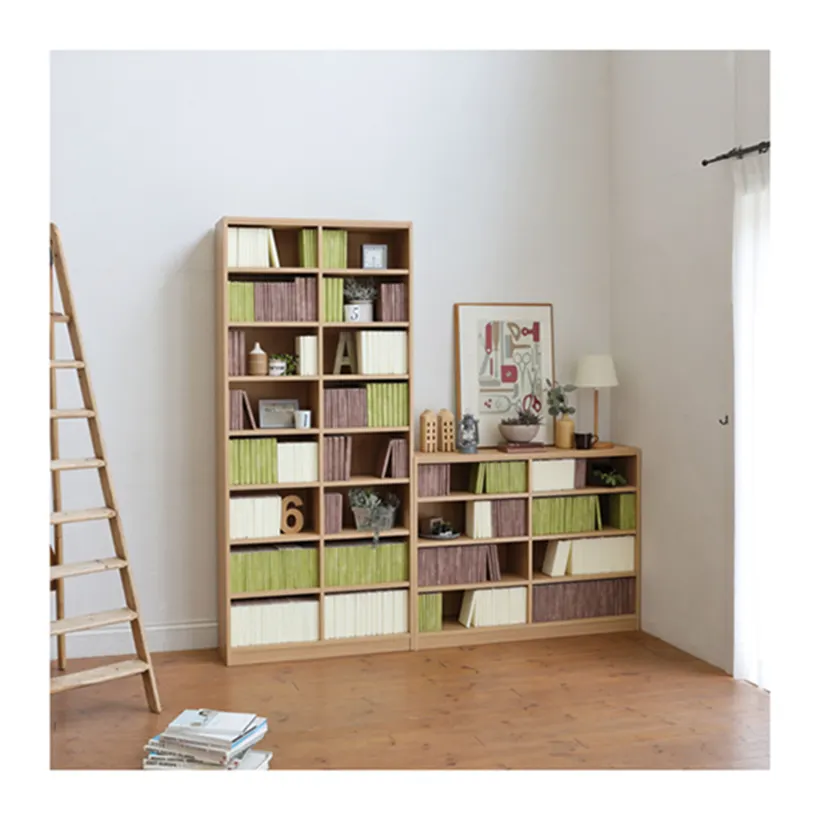 RTA customizable basic traditional open solid wood office bookcase shelf