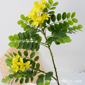 Ramas de Flores de Locust Artificial en Color Amarillo de Laixing, 72 cm, PVC Suave, Realistas, Decoración para el Hogar y Bodas - Product Image 2